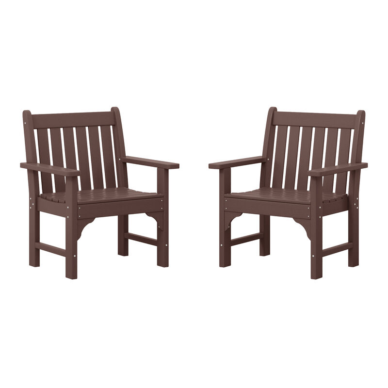 WestinTrends Outdoor Patio HDPE Adirondack Dining Arm Chairs (Set of 2)