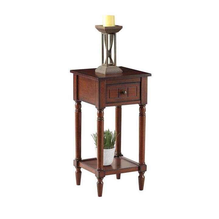 Convience Concept, Inc. French Country Khloe 1 Drawer Accent Table with Shelf Mahogany