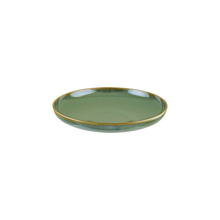 Sage dia.10.75" h:2.25" Round Green Porcelain Deep Plate