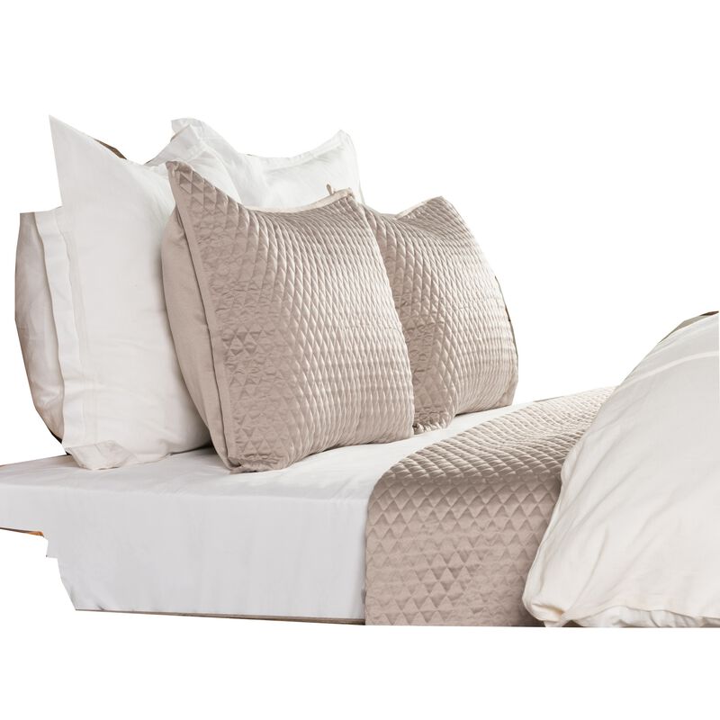 Kahn Hand Stitched Soft Sateen Quilt, Cotton Fill and Binding-Benzara