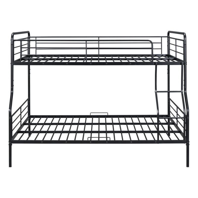Full XL Over Queen Metal Bunk Bed, Black