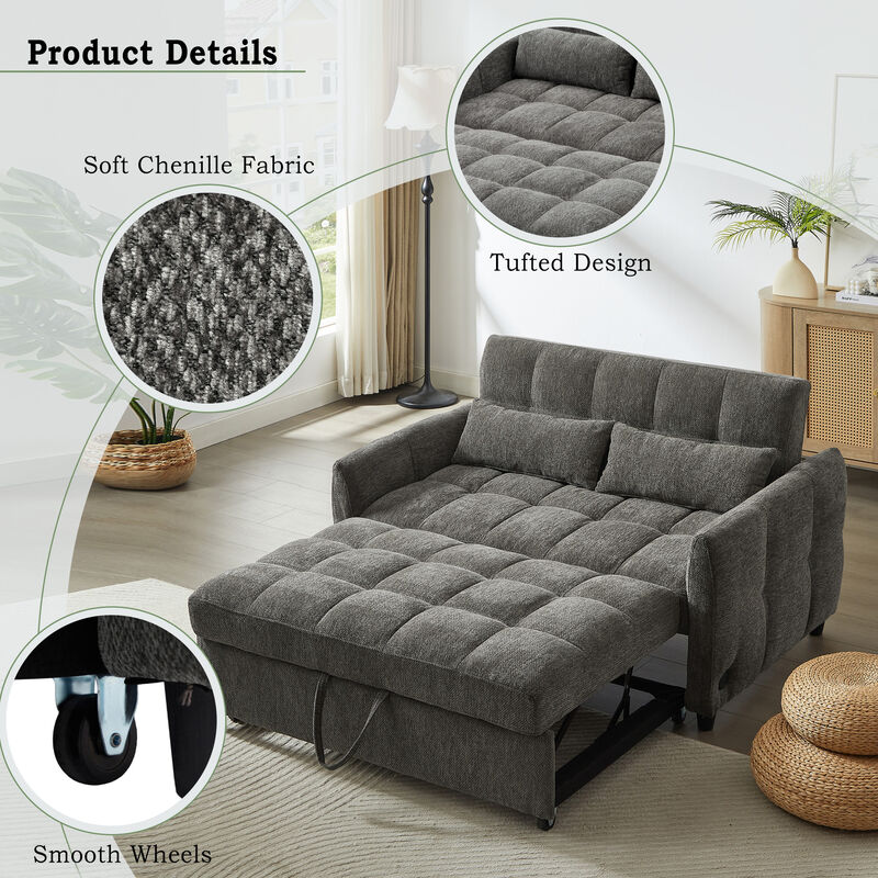 Merax Loveseat Sofa Pull-out Sleeper Sofa with 3 USB Ports