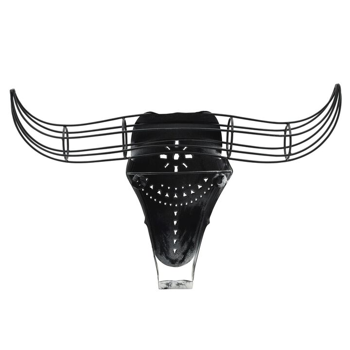 Sagebrook Home Metal, 12h Buffalo Wall Accent, Black/white