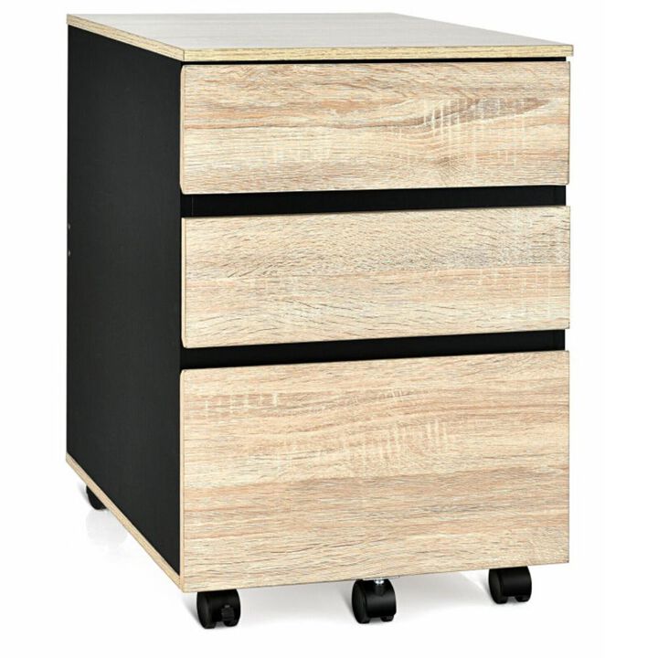 Hivvago 3-Drawer Mobile File Cabinet for Home Office