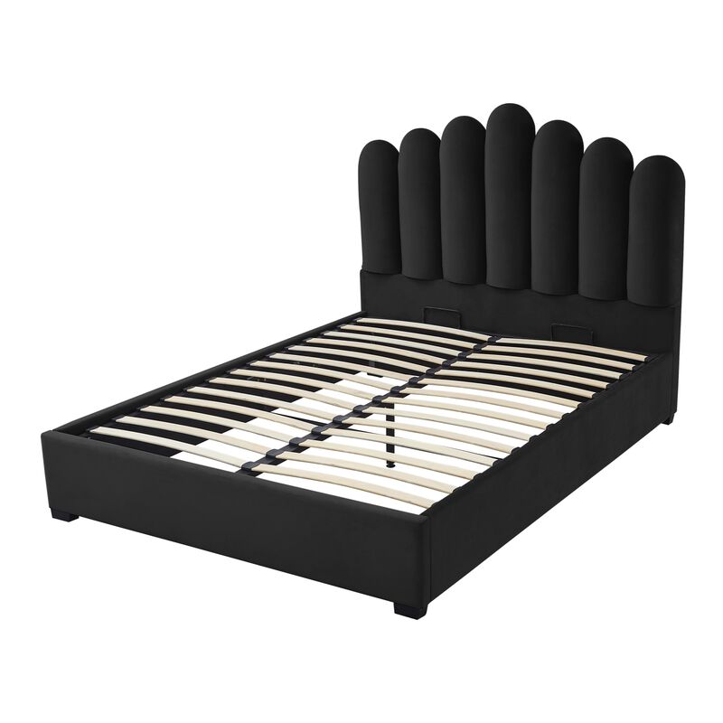 Inspired Home Goldy Velvet Platform Bed