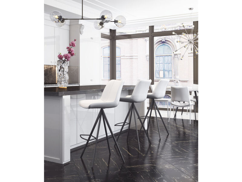 Aki Barstool (Set of 2) White & Black