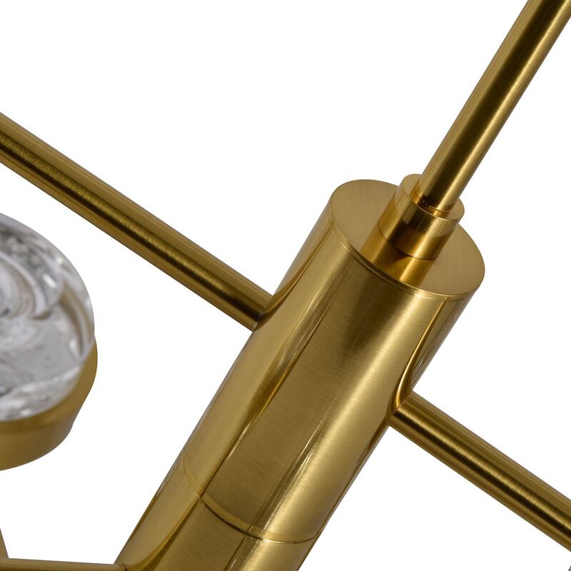 VONN Lighting 6-Light Pendant Lighting Integrated LED Chandelier in Antique Brass