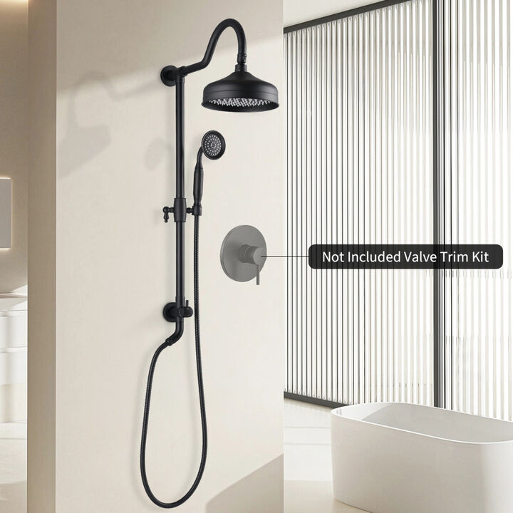 Shower Head With Handheld Shower System With 8" Rainfall Shower Head, Dual Shower Combo
