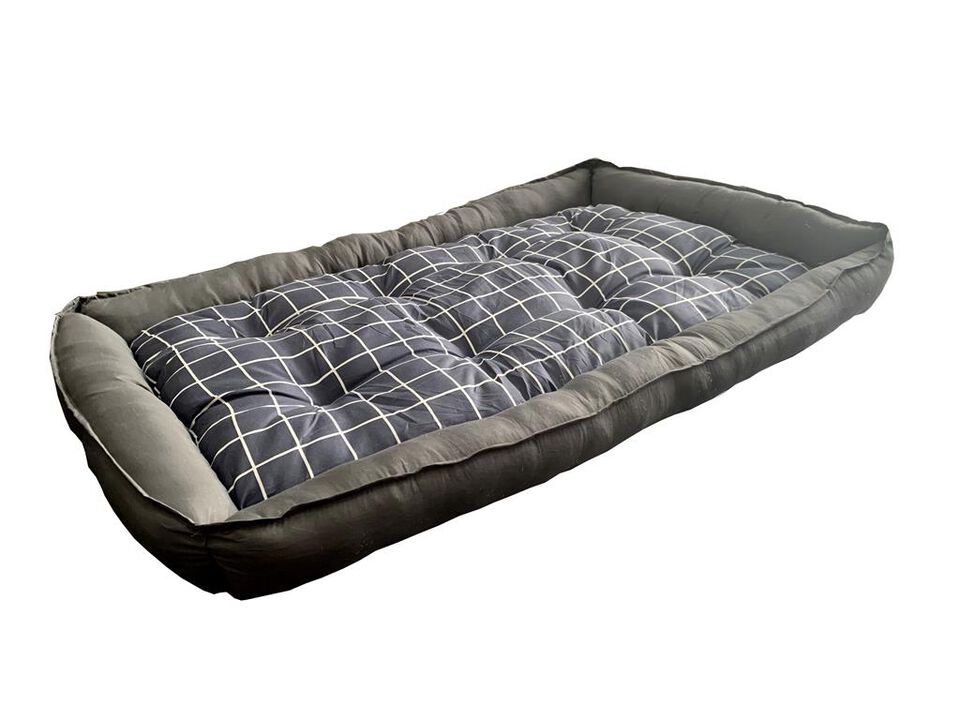 Grey Checker Dog Bed XL