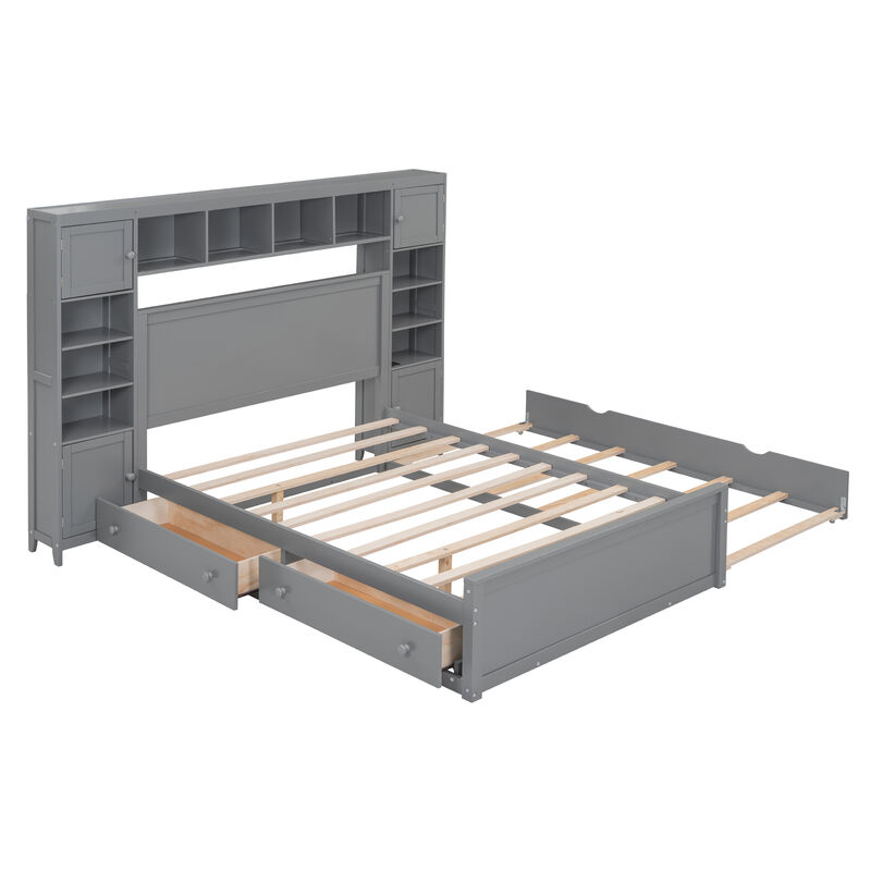 Merax Storage Platform Bed with Sockets