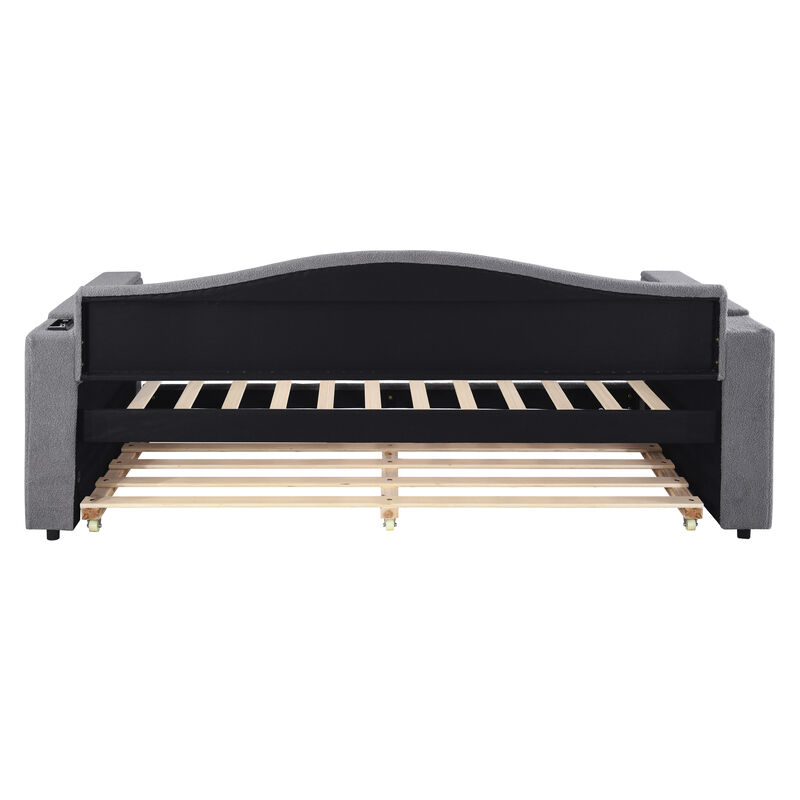 Merax Upholstered Daybed with Storage Armrests