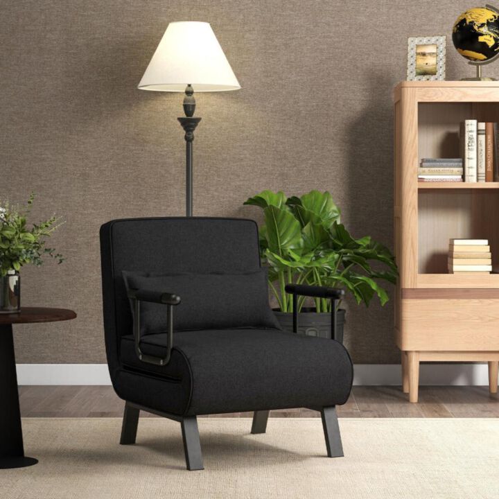 Hivvago Folding 6 Position Convertible Sleeper Bed Armchair Lounge Couch with Pillow