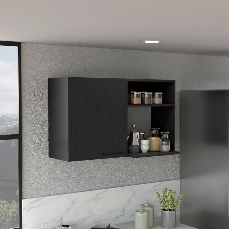 DEPOT E-SHOP Salento 2 Stackable Wall-Mounted Storage Cabinet with 2 Side Shelf