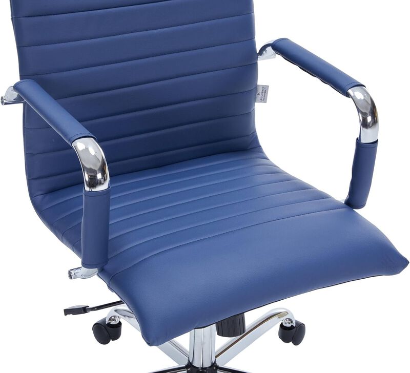 LeisureMod Harris Modern Adjustable Swivel Leather Task Office Chair with Tilt and Ergonomic Design