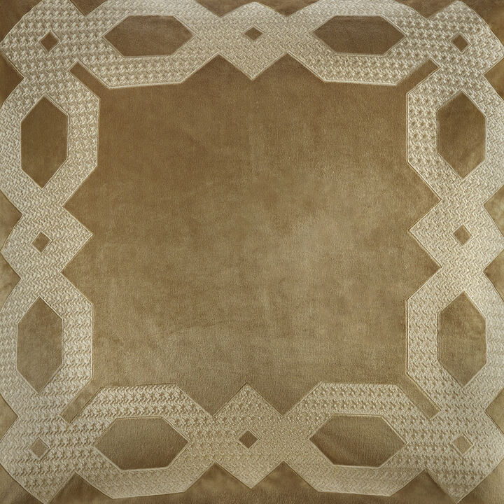 Gracie Mills Mallor Geometric Embroidered Velvet European Pillow Sham