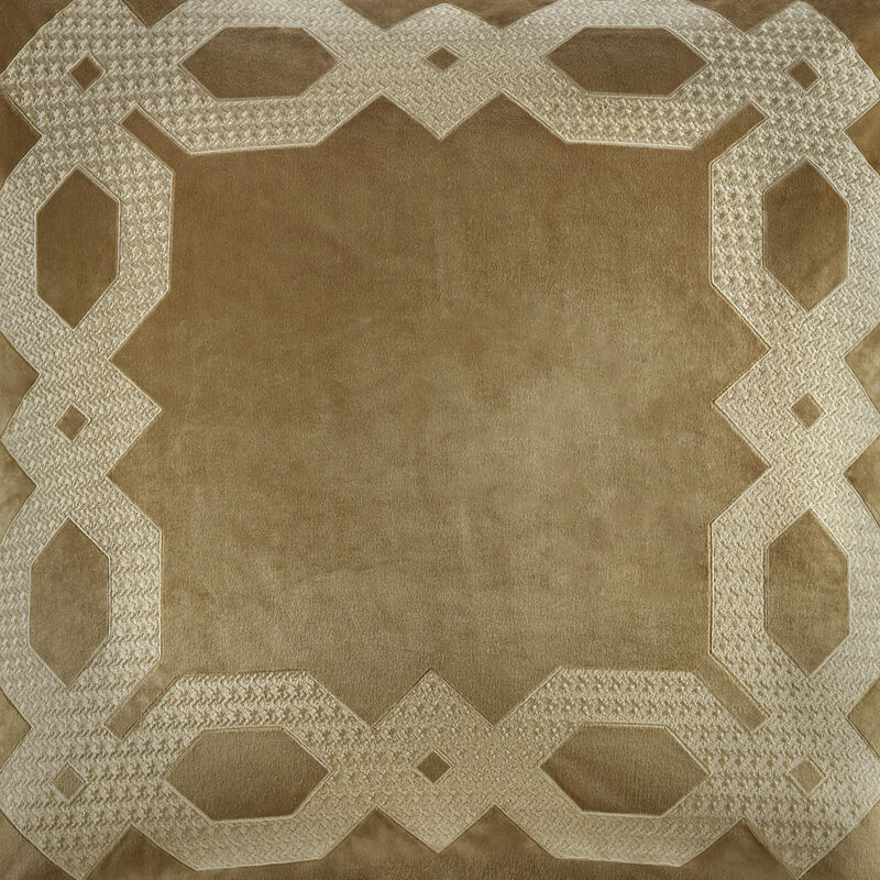 Gracie Mills Mallor Geometric Embroidered Velvet European Pillow Sham