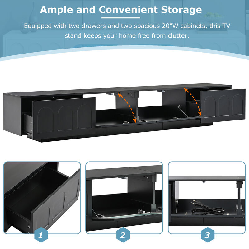 Merax Media Console with Arched Cabinet TV Stand