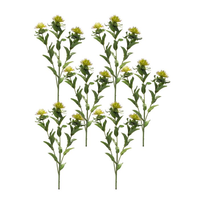 Thistle Floral Spray for Rustic Home Décor and Floral Arrangements (Set of 6)