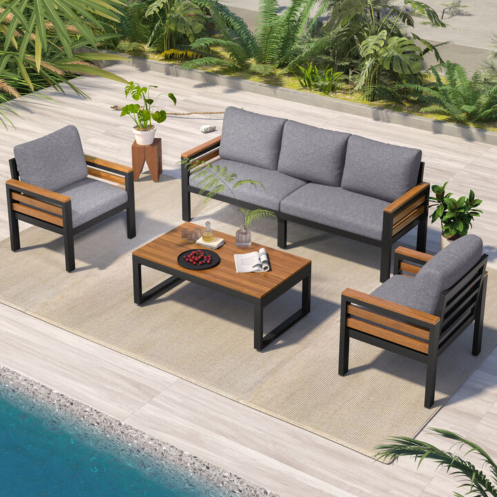 Merax Outdoor Patio Conversation Set Sofa Set for 5 People