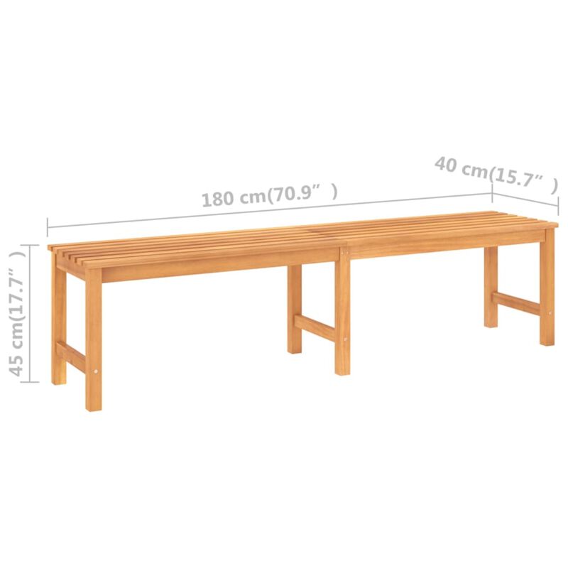 vidaXL Patio Bench 70.9" Solid Teak Wood