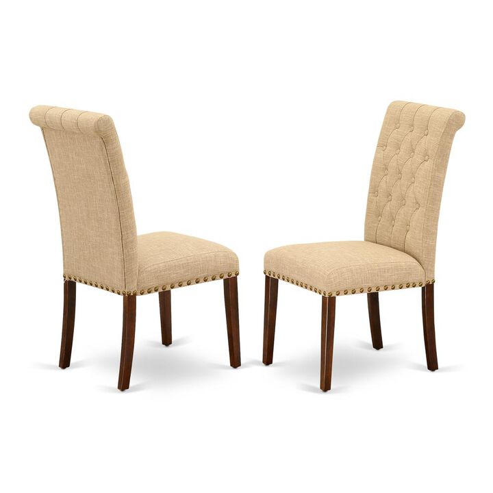 East West Furniture Dining Chair Mahogany, BRP3T04