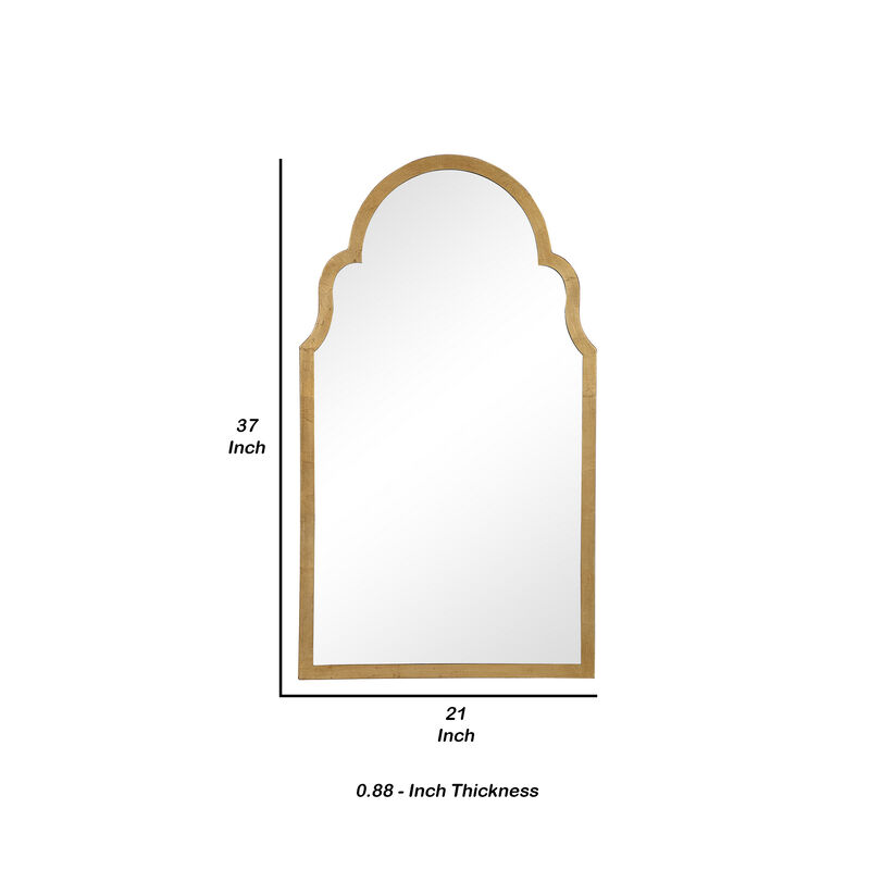 Sleek Elongated Quatrefoil Frame Mirror, Gold-Benzara