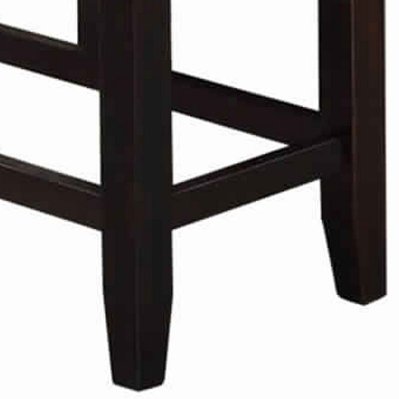 Tufted High Bench With Tapered Legs Silver and Brown-Benzara