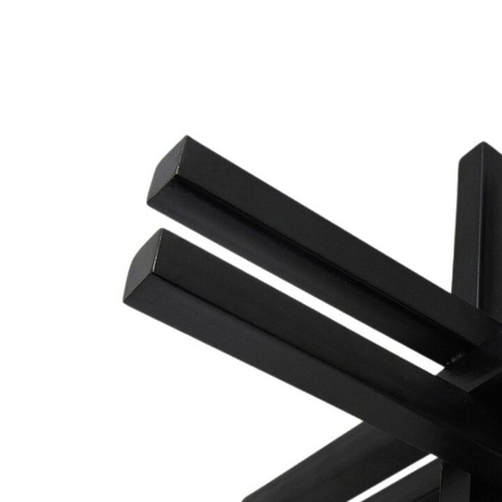 Accent Decor with Metal Double Jack Design, Black-Benzara