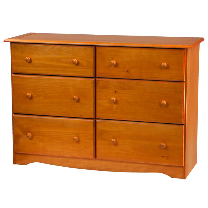 100% Solid Wood 6-Drawer Double Dresser
