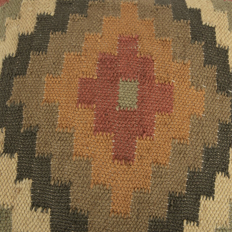 Hivvago Brown Beige Kilim Down Filled Throw Pillow