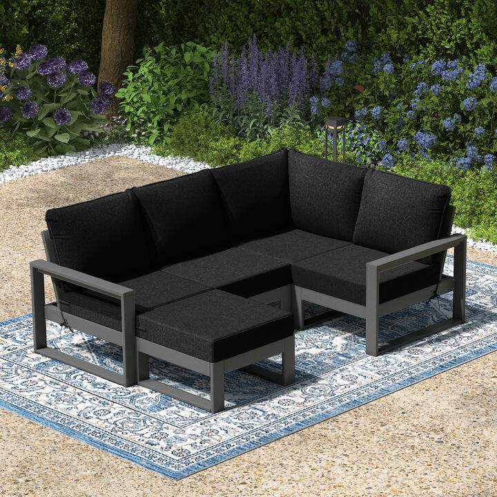 WestinTrends 5-piece Outdoor Sectional Modular Patio Furniture Sofa Set