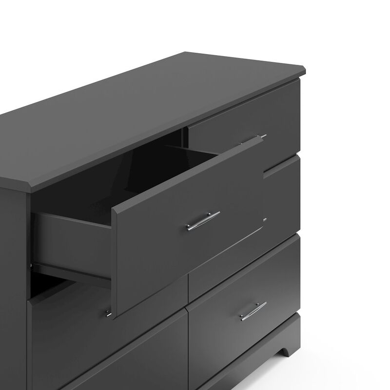Storkcraft Brookside 6 Drawer Double Dresser (Pebble Gray)