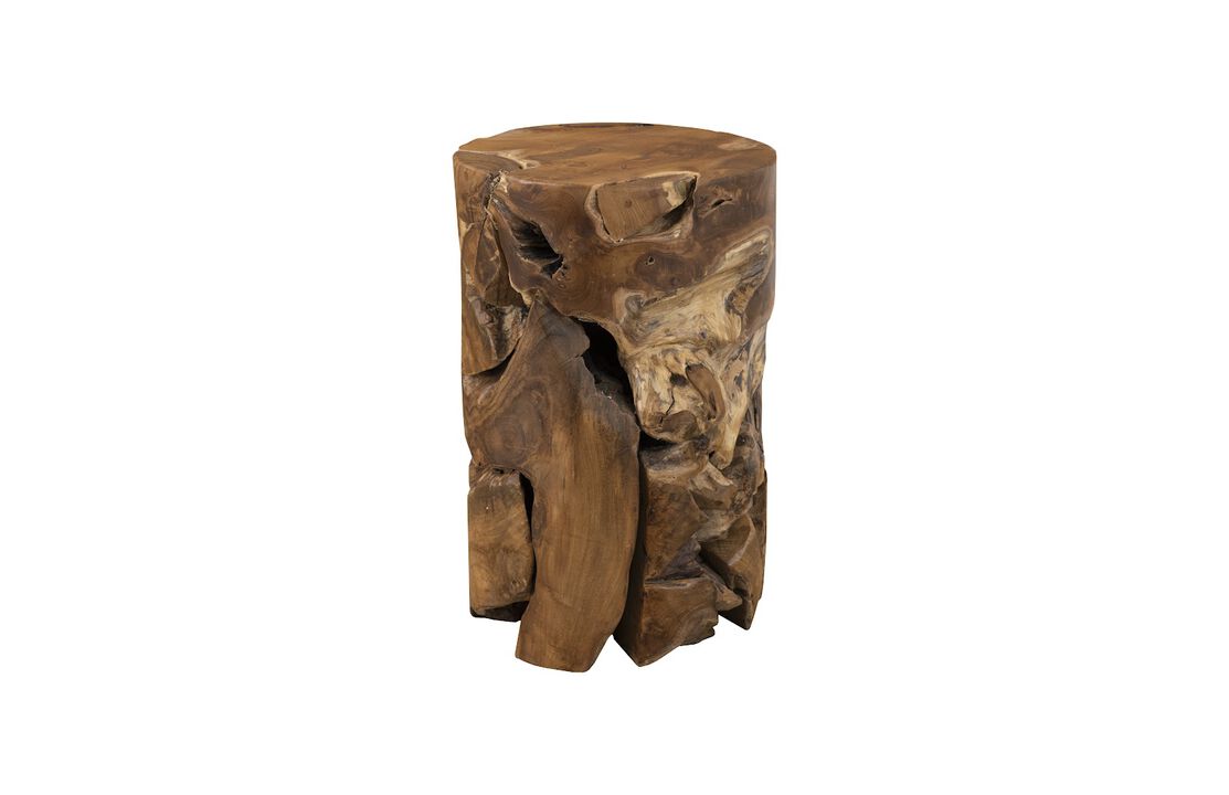 Teak Chunk Round Side Table