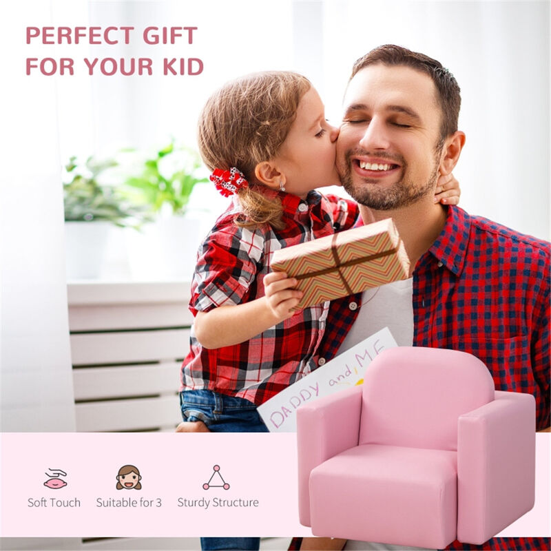 Multifunctional 2-in-1 Kids Sofa, Foldable Sofa Bed for Playroom & Bedroom