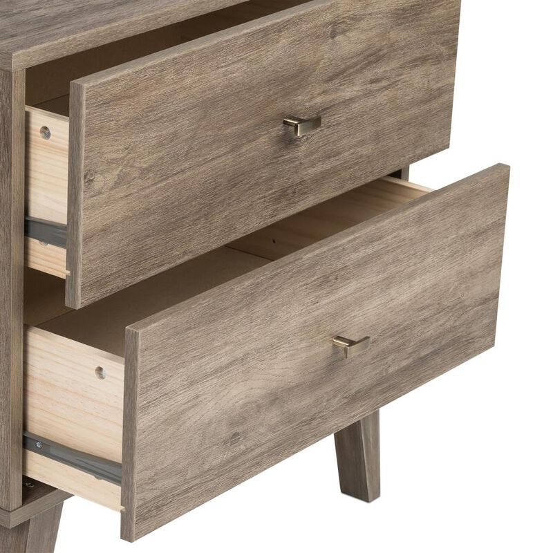 Prepac Milo Mid Century Modern  4-drawer Chest, Drifted Gray