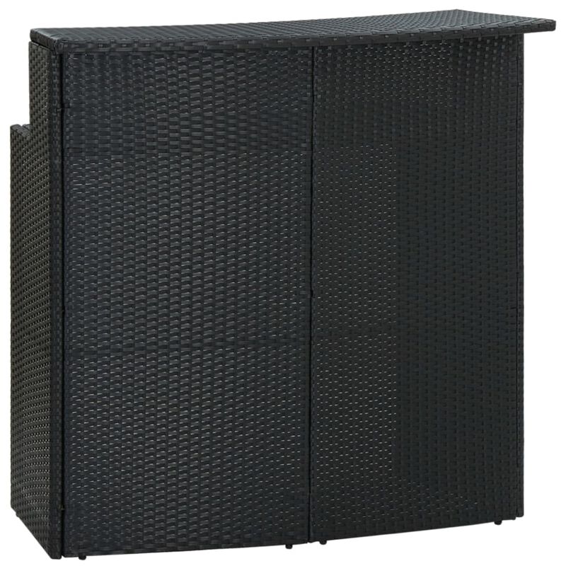 vidaXL 3 Piece Garden Bar Set with Cushions Black