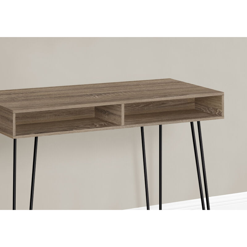 Monarch Specialties I 7772 Computer Desk, Home Office, Laptop, Left, Right Set-up, Storage Drawers, 40"L, Work, Metal, Laminate, Brown, Black, Contemporary, Modern