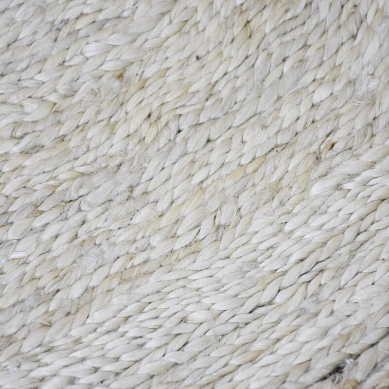 HAND WOVEN JUTE ECO-FRIENDLY Oriental AREA RUGS - 4'x4', Round Shape, White Color, Oriental Pattern, High Pile, Natural Fiber, Outdoor Indoor Handmade Area Rugs for Living Room, Bed Room (J00074)