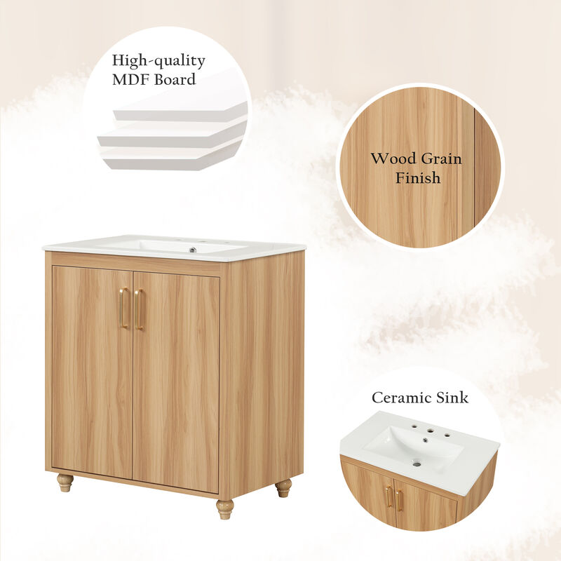 Merax Multi-functional Bathroom Vanity  Cabinet  Solid Wood