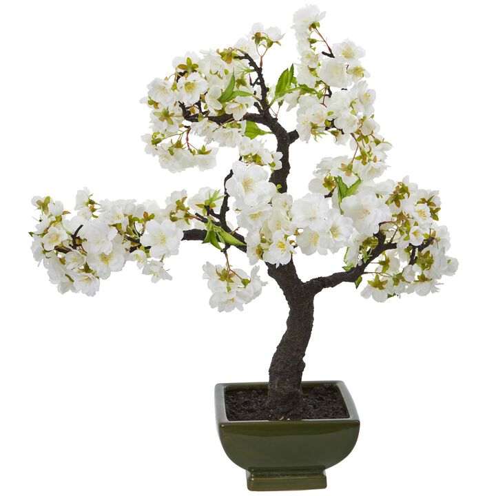 Hivvago 20 Inches Cherry Blossom Bonsai Artificial Tree