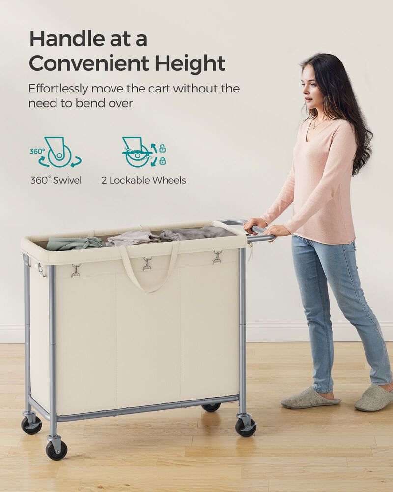 Laundry Basket with Wheels, Rolling Laundry Hamper