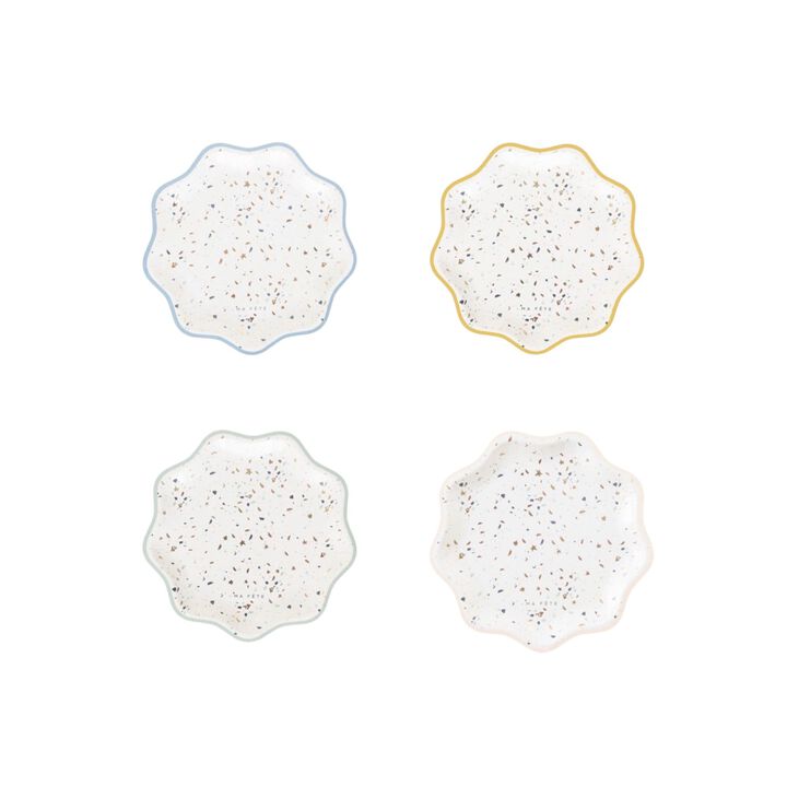 Ma Fete Terrazzo Pattern Paper Dessert Plates 7", (8)