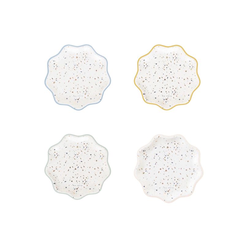 Ma Fete Terrazzo Pattern Paper Dessert Plates 7", (8)