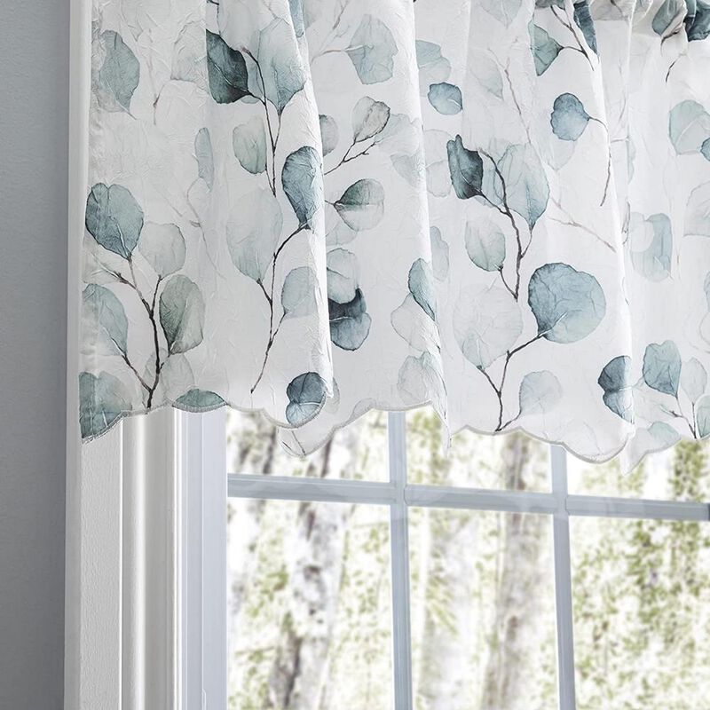 Ellis Curtain Eucalyptus Crushed Taffeta Rod Pocket Valance - 48x15", Spa
