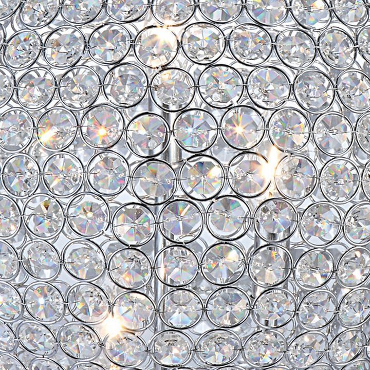 Hazel 17 Inch Table Lamp, Crystal, LED Globe Shade, Metal,  Clear Finish - Benzara