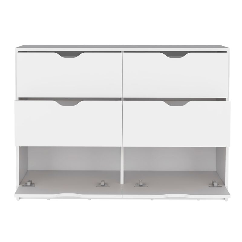 DEPOT E-SHOP Houma 4 Drawer Dresser with 2 Lower Cabinets, Drawer Chest