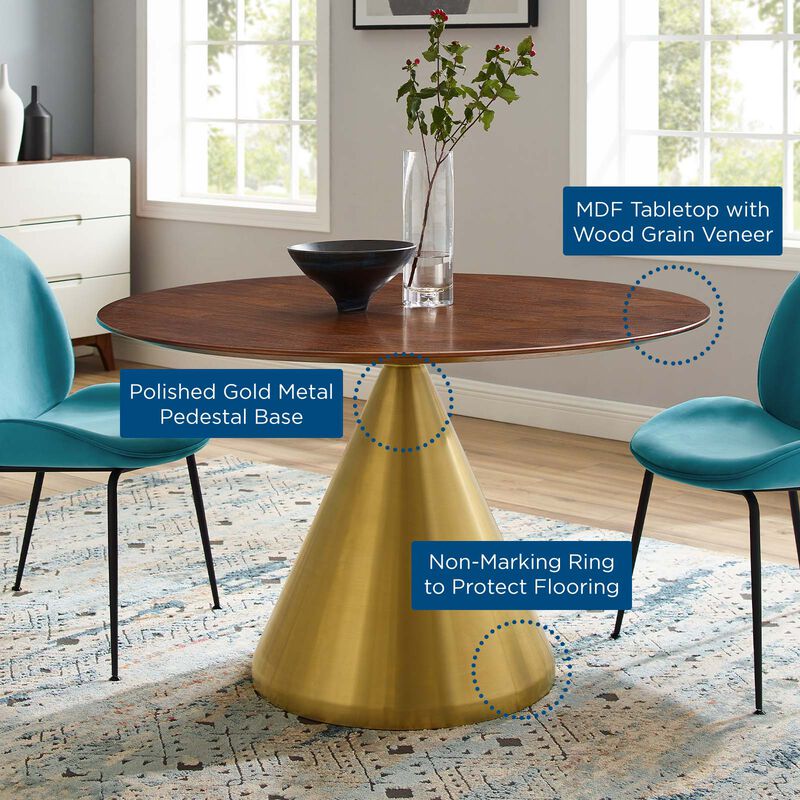 Modway - Tupelo 47" Dining Table Gold Walnut