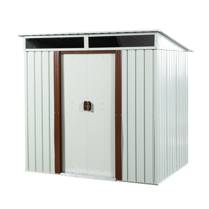 6FT X 5FT Outdoor Metal Storage Shed White