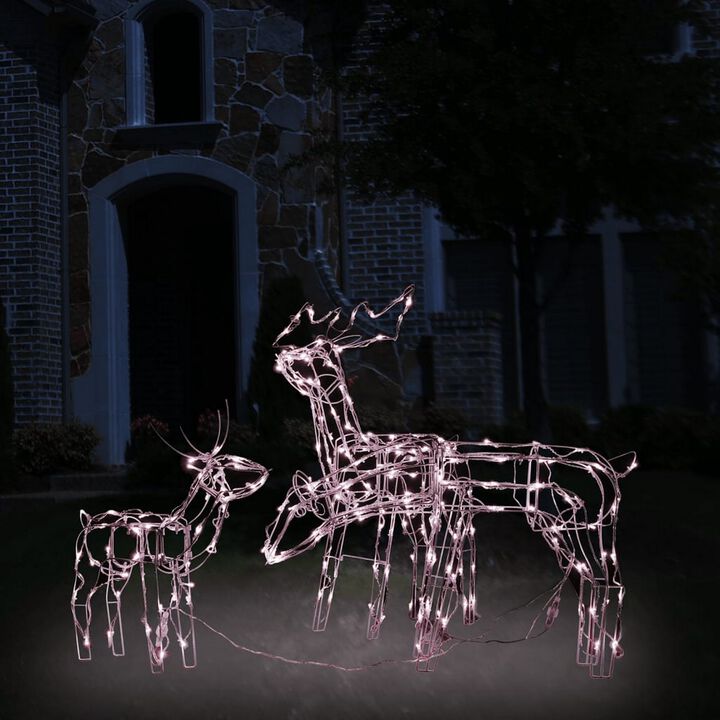 Meyi 3pc Outdoor Reindeer Family Christmas Decoration, 229 Warm White LEDs - Benzara