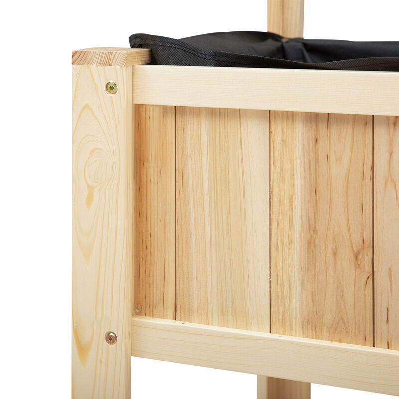 47" x 23" x 64" Wood Elevated Planter Box w/ Spacious Growing Area for Veggies